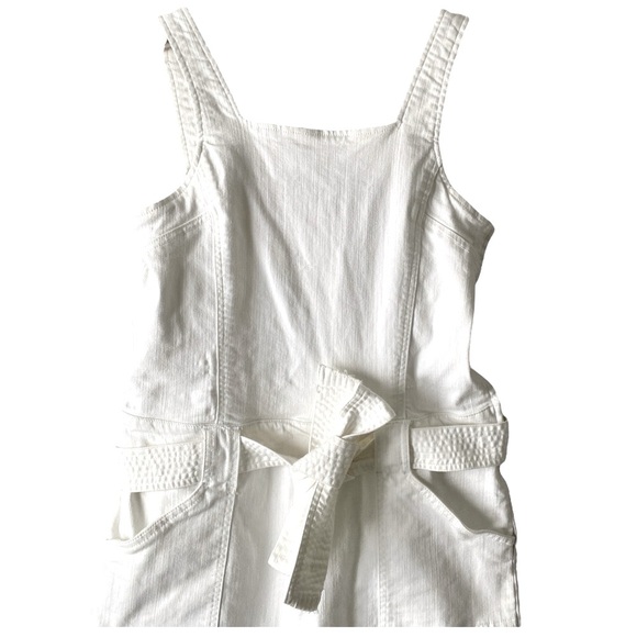 RACHEL Rachel Roy White Cropped Denim Wide Leg Jumpsuit Women’s Size 12 - Picture 6 of 9